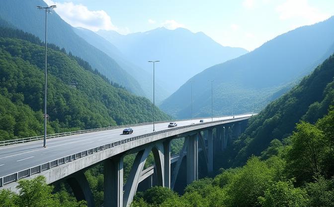 Moderne österreichische Autobahnbrücke