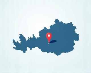 Landkarte Österreich mit Markierung Blogbetrieb